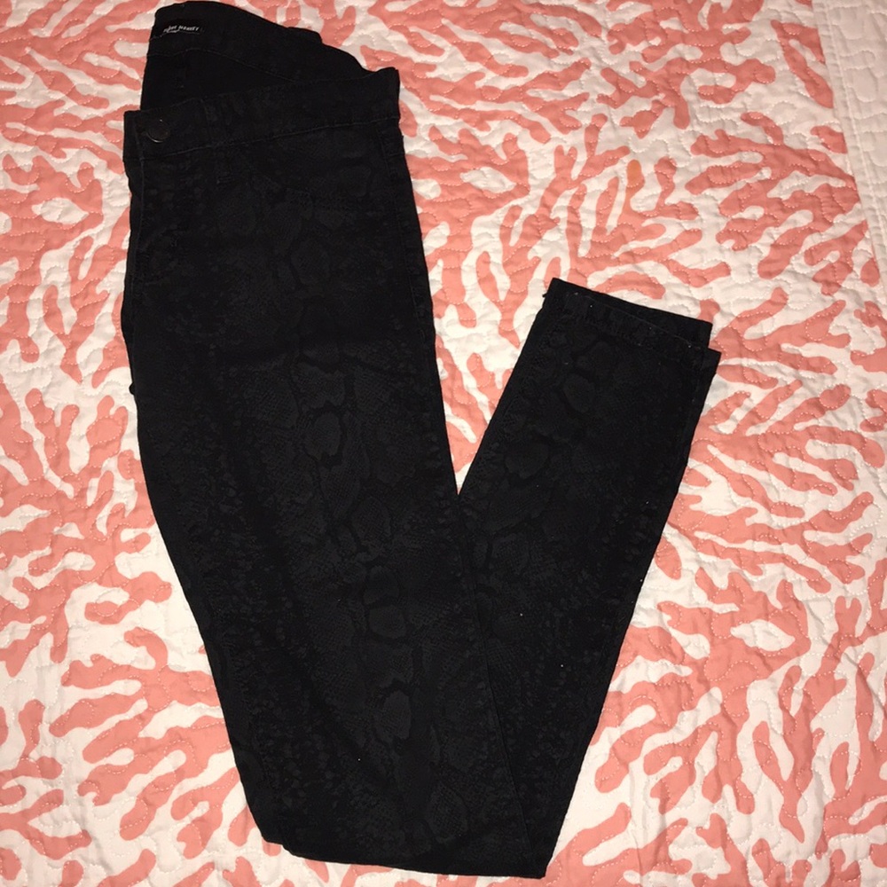 Snake print jeans